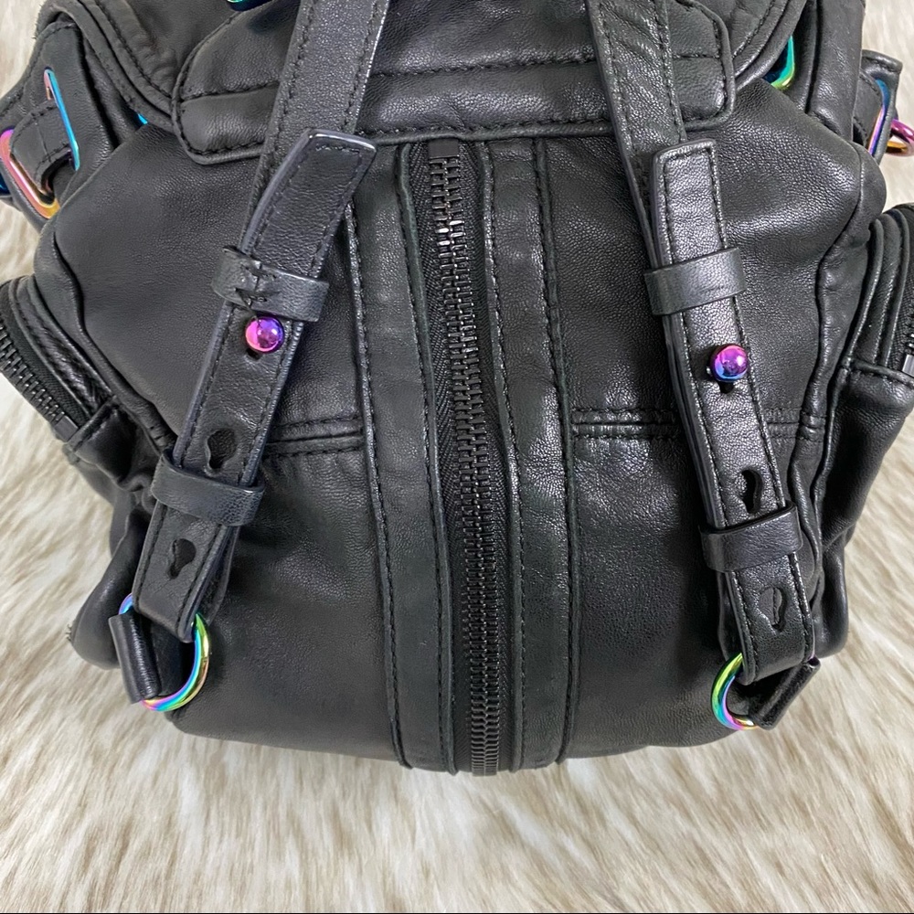 Alexander Wang Black Leather Backpack with Iridescent Hardware - Picture 3 of 16